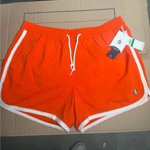 Original Penguin Bright Orange Athletic Shorts with White Trim